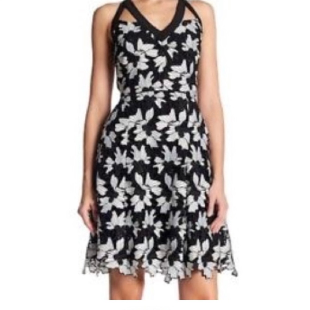 Rachel Roy Black and white lace dress size 8